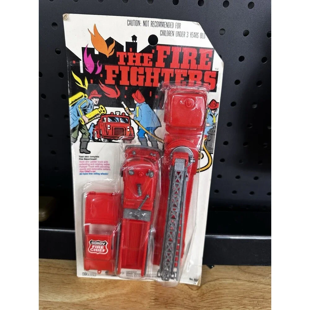 Vintage Gordy The Firefighters 3-Pack Play Set New Sealed NOS Rack Toy 70’s/80’s